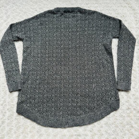 Theory Efina C Loryelle Grey Marled Tweed Wool Baby Alpaca Silk Sweater Small - Picture 7 of 7